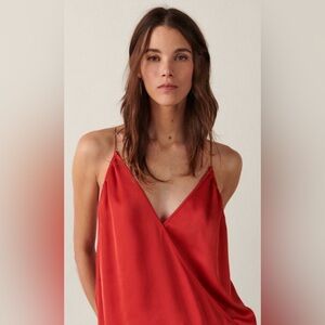 Ba&sh Red Halter top with gold metal chains 🔥🔥🔥Never Worn with Tags